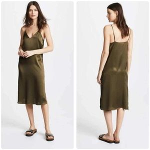 NWT Anine Bing military green midi slip dress size XS